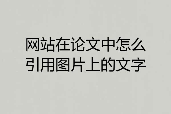 网站在论文中怎么引用图片上的文字