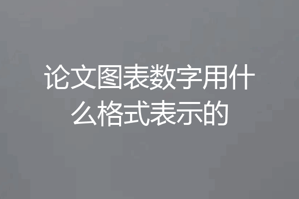 论文图表数字用什么格式表示的