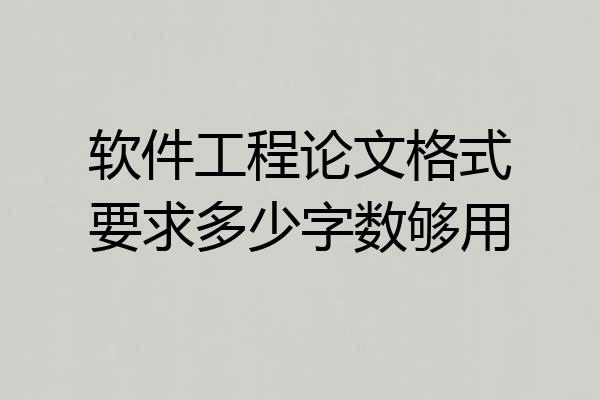 软件工程论文格式要求多少字数够用