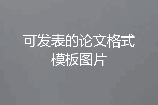 可发表的论文格式模板图片