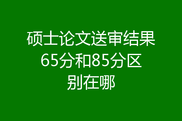 硕士论文送审结果65分和85分区别在哪