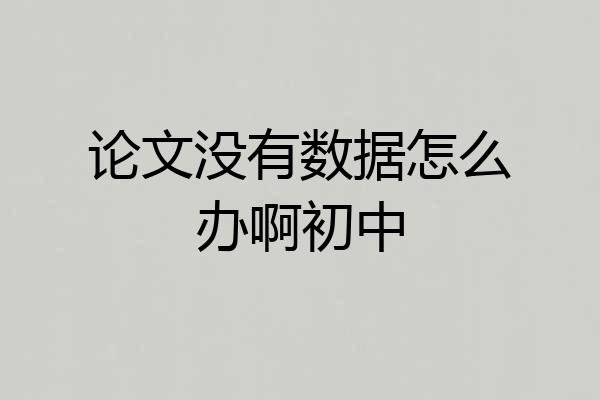 论文没有数据怎么办啊初中