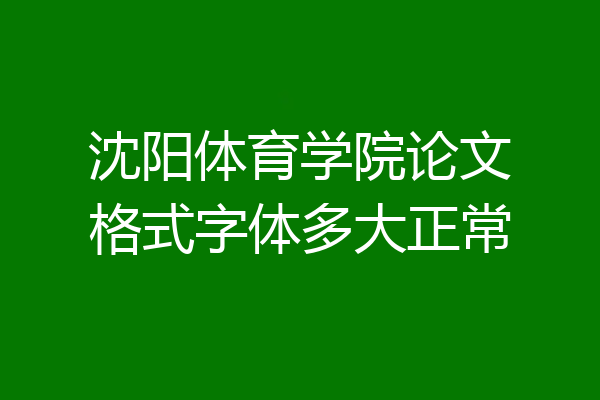 沈阳体育学院论文格式字体多大正常
