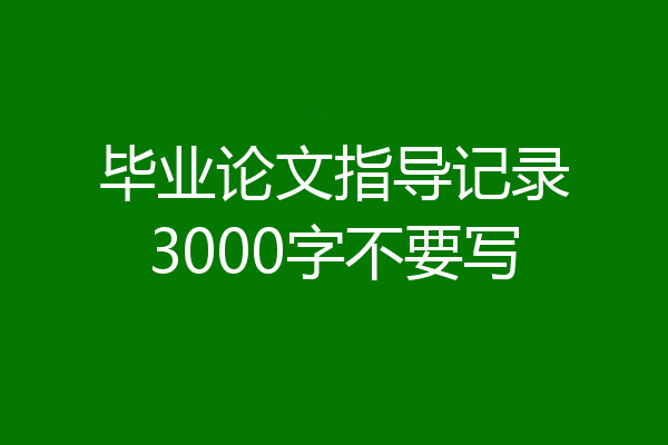 毕业论文指导记录3000字不要写