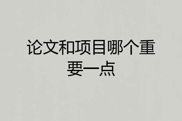 论文和项目哪个重要一点