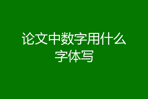 论文中数字用什么字体写
