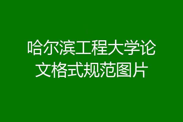 哈尔滨工程大学论文格式规范图片