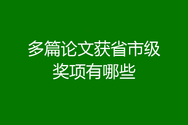 多篇论文获省市级奖项有哪些