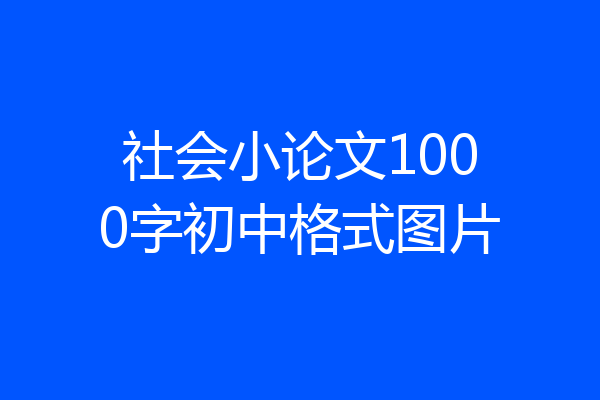 社会小论文1000字初中格式图片