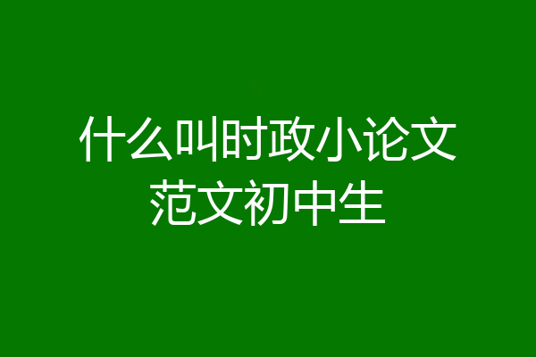 什么叫时政小论文范文初中生