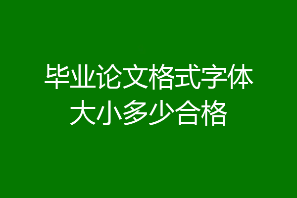 毕业论文格式字体大小多少合格