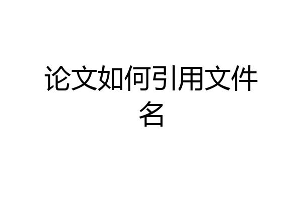 论文如何引用文件名