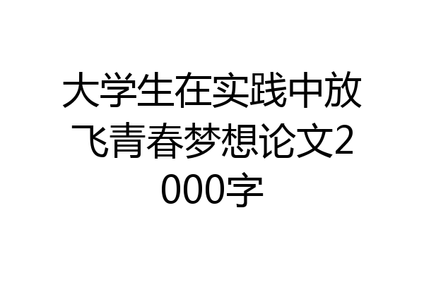 大学生在实践中放飞青春梦想论文2000字