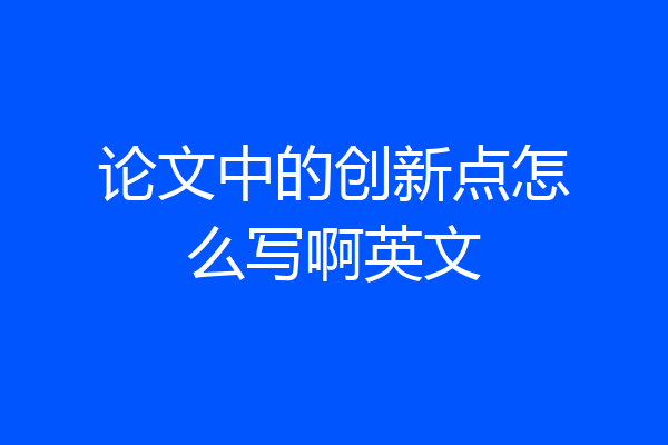 论文中的创新点怎么写啊英文