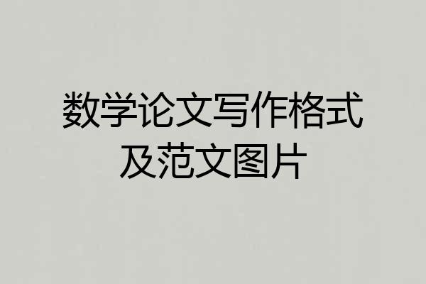 数学论文写作格式及范文图片