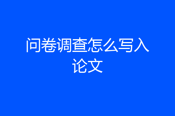 问卷调查怎么写入论文
