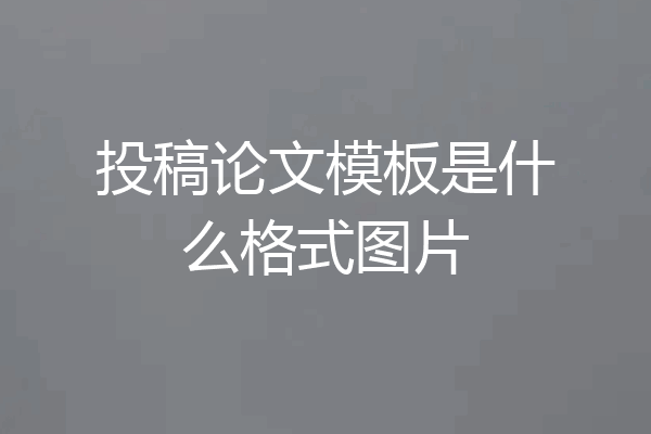 投稿论文模板是什么格式图片