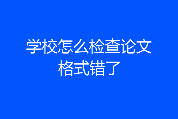 学校怎么检查论文格式错了