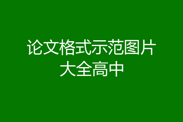 论文格式示范图片大全高中