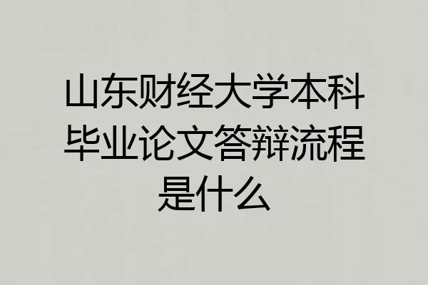 山东财经大学本科毕业论文答辩流程是什么