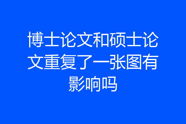 博士论文和硕士论文重复了一张图有影响吗