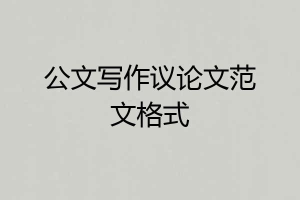 公文写作议论文范文格式