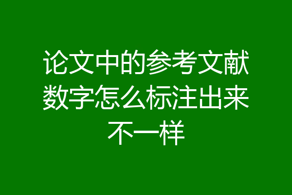 论文中的参考文献数字怎么标注出来不一样