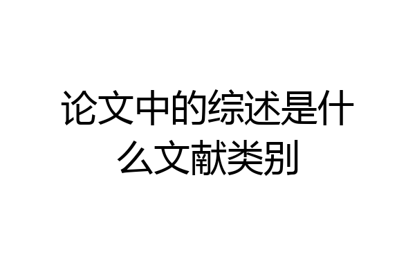 论文中的综述是什么文献类别