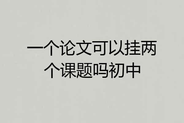一个论文可以挂两个课题吗初中