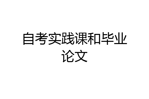 自考实践课和毕业论文