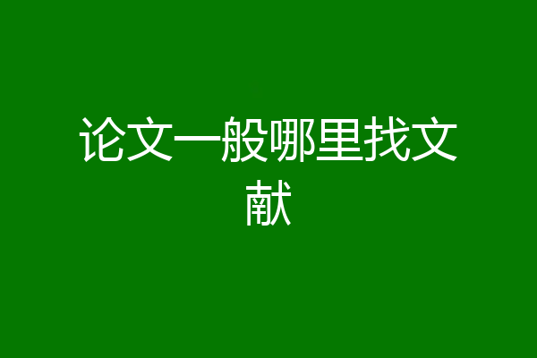 论文一般哪里找文献