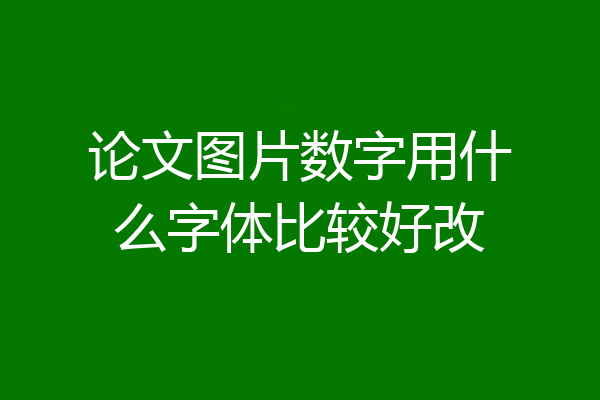 论文图片数字用什么字体比较好改