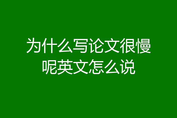 为什么写论文很慢呢英文怎么说