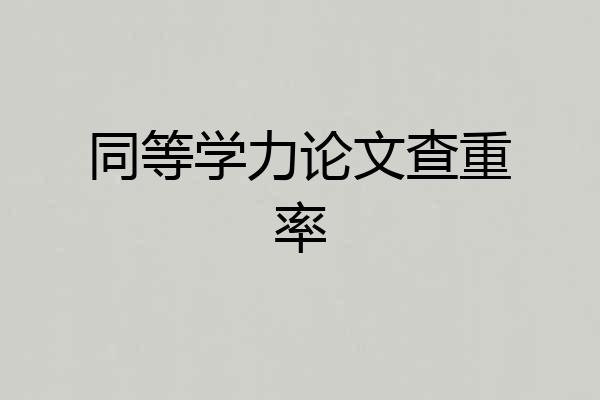 同等学力论文查重率