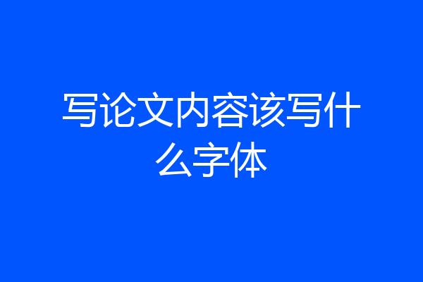 写论文内容该写什么字体
