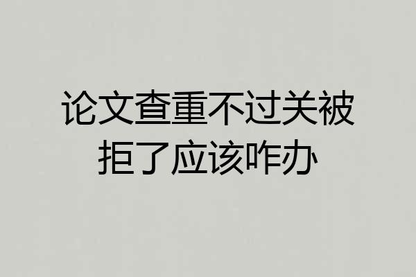 论文查重不过关被拒了应该咋办
