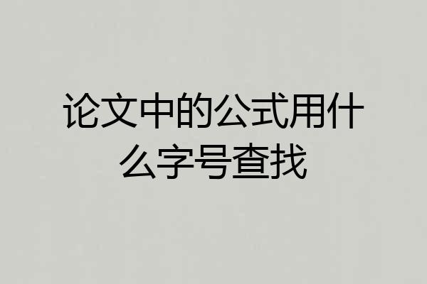 论文中的公式用什么字号查找