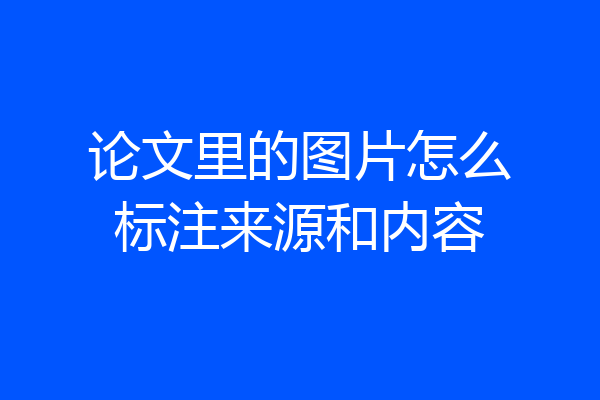 论文里的图片怎么标注来源和内容