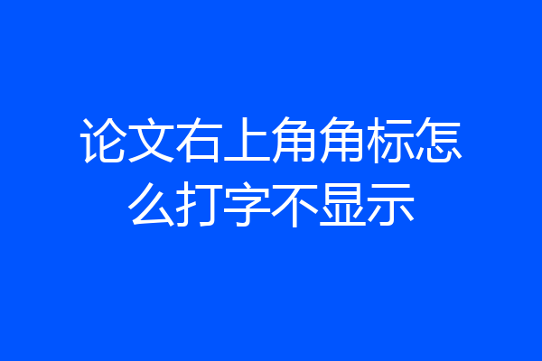 论文右上角角标怎么打字不显示