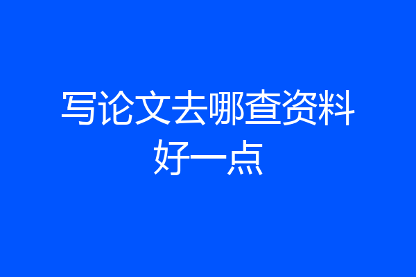 写论文去哪查资料好一点