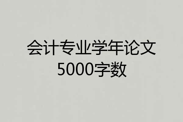 会计专业学年论文5000字数