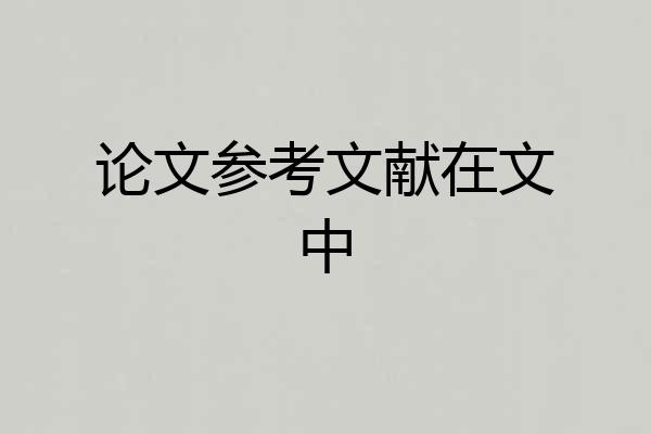 论文参考文献在文中