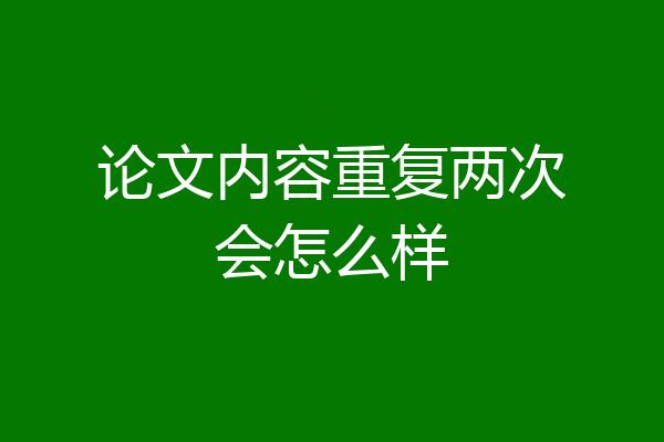 论文内容重复两次会怎么样