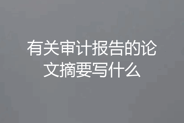 有关审计报告的论文摘要写什么