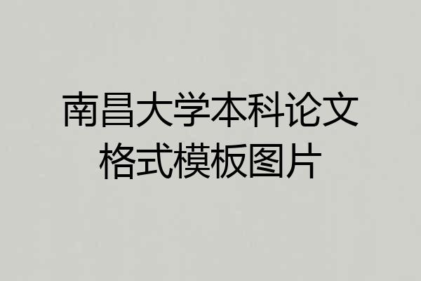 南昌大学本科论文格式模板图片