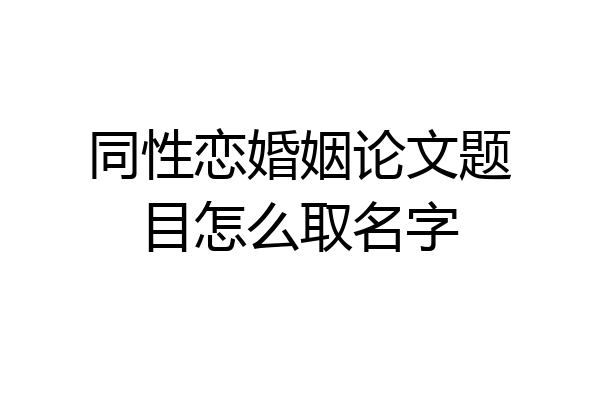 同性恋婚姻论文题目怎么取名字