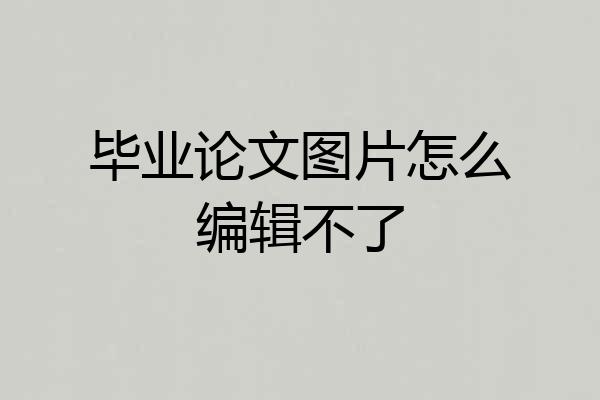 毕业论文图片怎么编辑不了