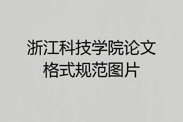 浙江科技学院论文格式规范图片