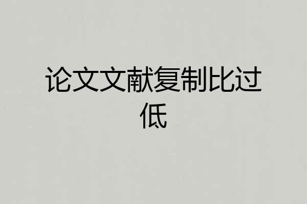 论文文献复制比过低