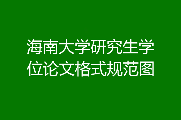 海南大学研究生学位论文格式规范图